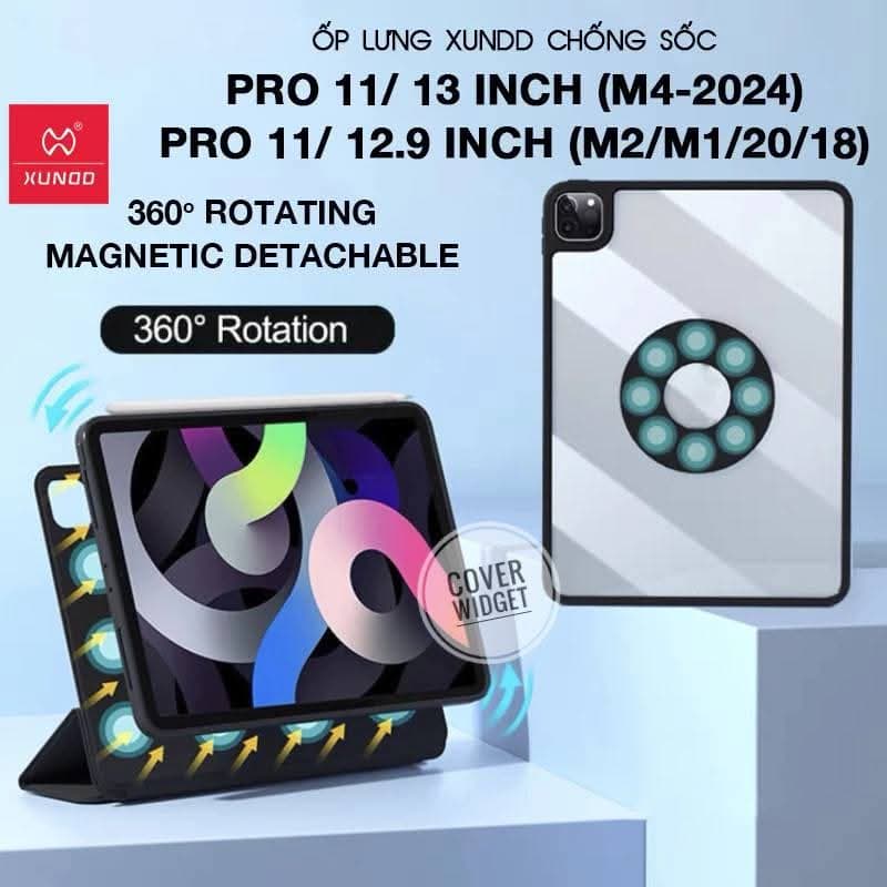 Xundd 360° Rotating Magnetic Detachable Case for iPad