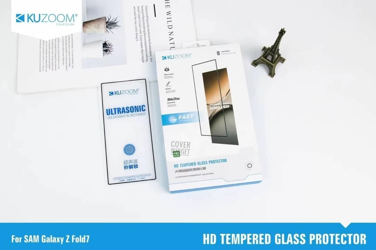 Kuzoom HD 3D Large curved Edge screen protector glass FOR Galaxy Z Fold 7 series.