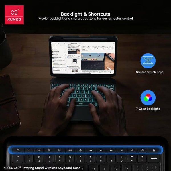 Xundd Maganite Wireless Detachable Rotatable Stand With Trackpad For iPad case