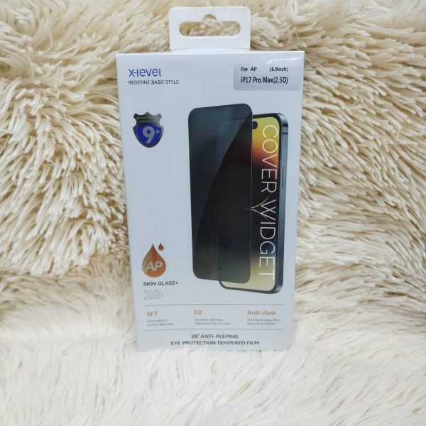 X-Level privacy Full Coverage Tempered Glass Protector For iPhone 17 series