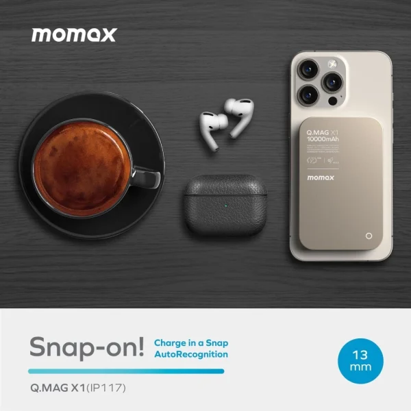 Momax Q.Mag X1 Gen 2 10000mAh 15W Magnetic Wireless Power Bank
