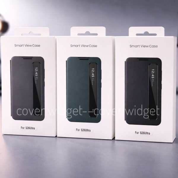 Smart View Wallet IC Flip Cover For Samsung Galaxy S26 Ultra- Black/ Gray / Blue